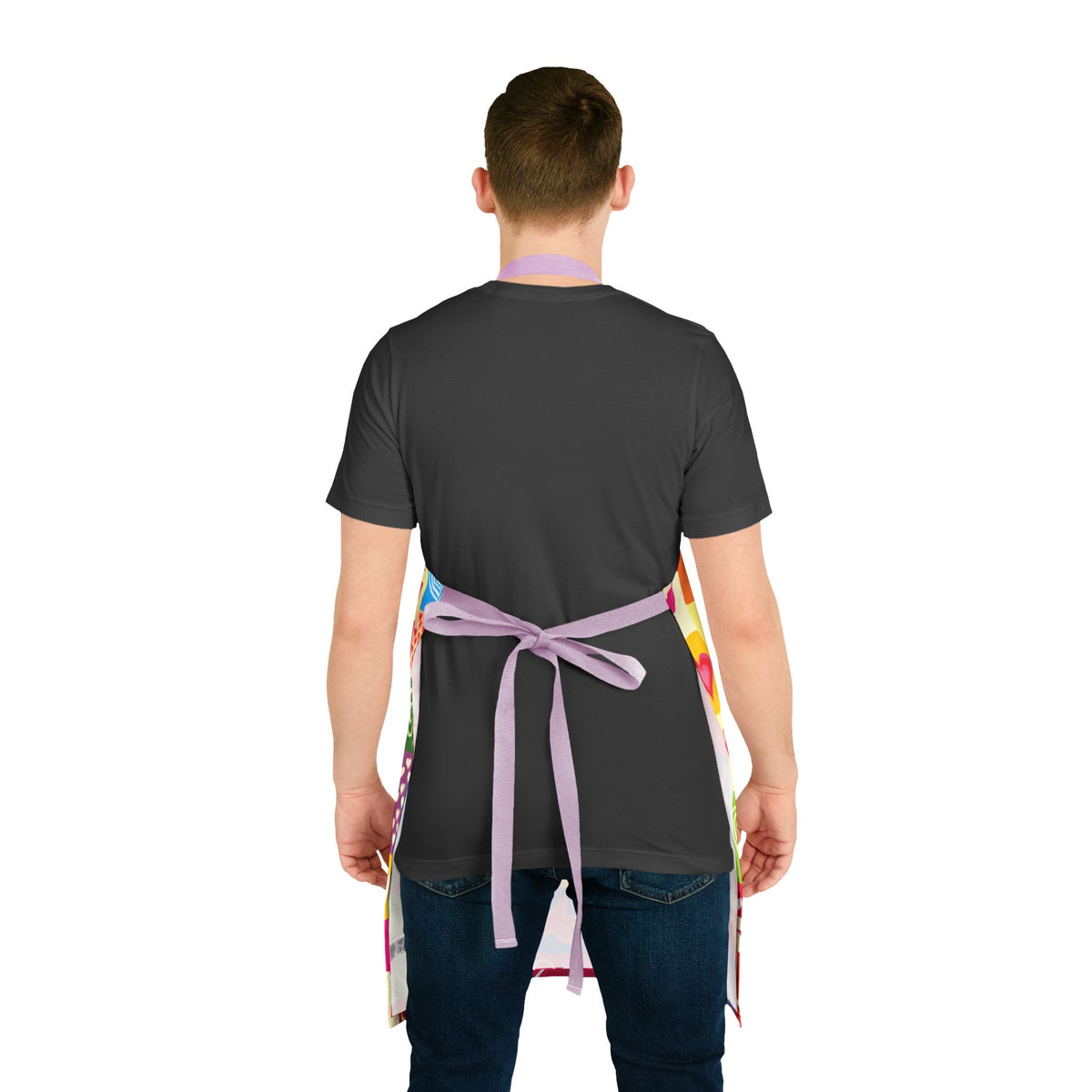 Festive Hearts & Kisses Birthday Patchwork All-Over Print Apron | Romantic Party Gift