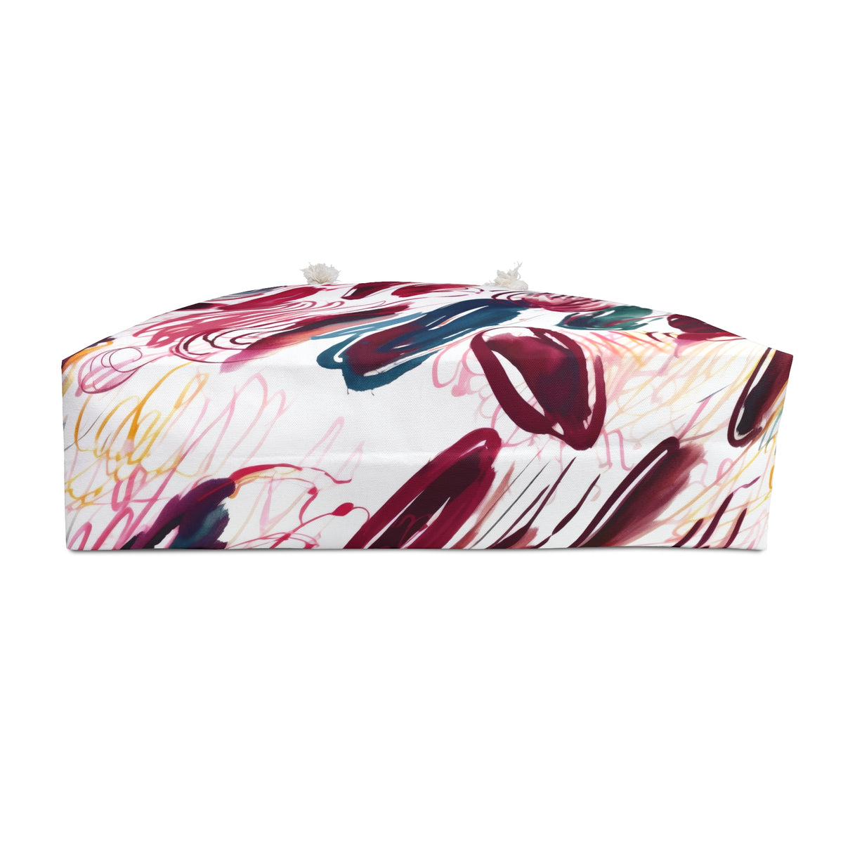 Burgundy & Teal Abstract Brushstrokes Weekender Bag | Oversized Travel & Beach Tote
