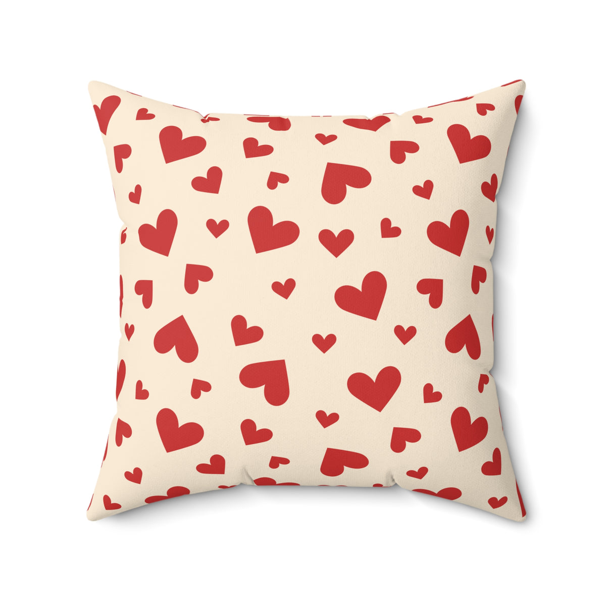Sweet Love Hearts Faux Suede Square Pillow | Romantic Aesthetic Accent Cushion