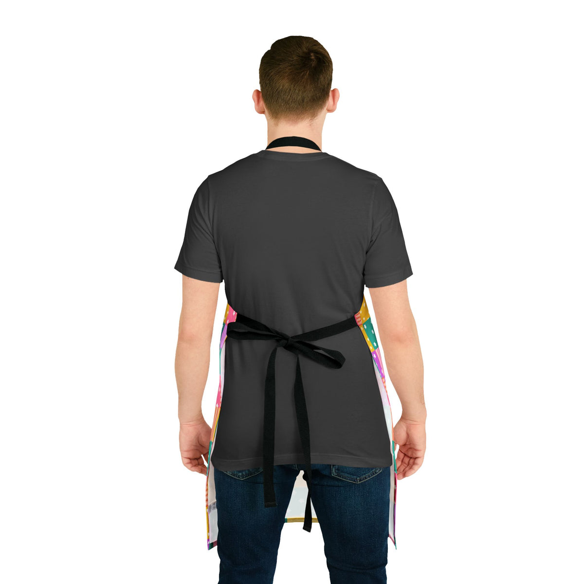 Colorful Stars & Stripes Patchwork All-Over Print Apron | Playful Baking Gift