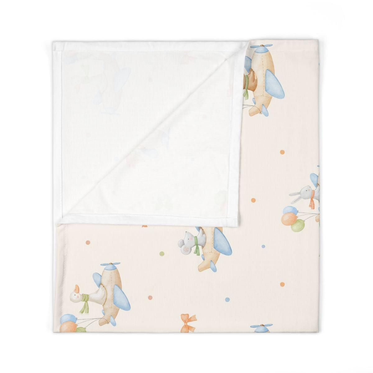 Watercolor Aviator Animals Baby Swaddle Blanket – Soft Airplane Wrap