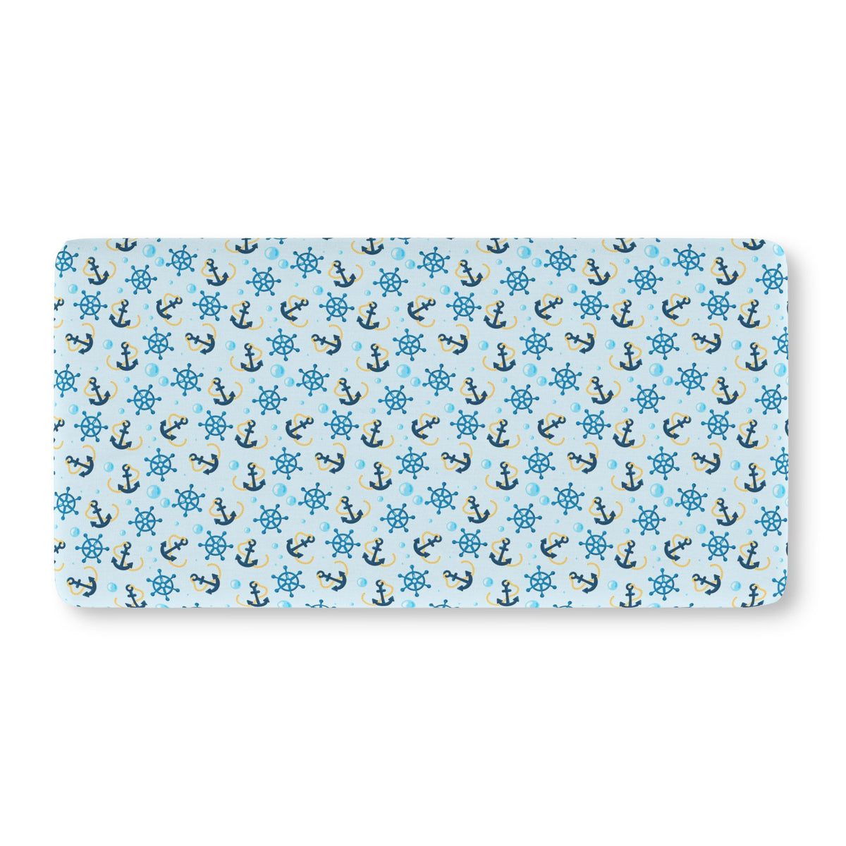 Nautical Anchors & Ships Wheels Fitted Crib Sheet — Seafaring Nursery & Toddler Bedding