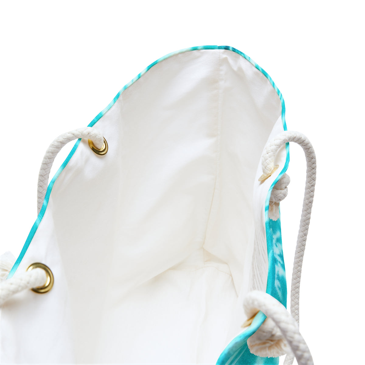 Cyan Blue Tie Dye Spiral Beach Weekender Bag — Oversized Travel Tote