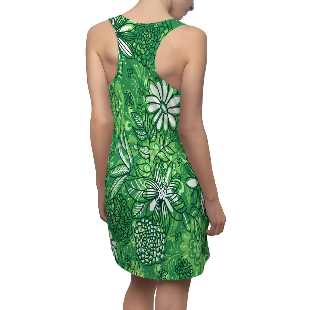 Emerald Botanical Green Racerback Dress