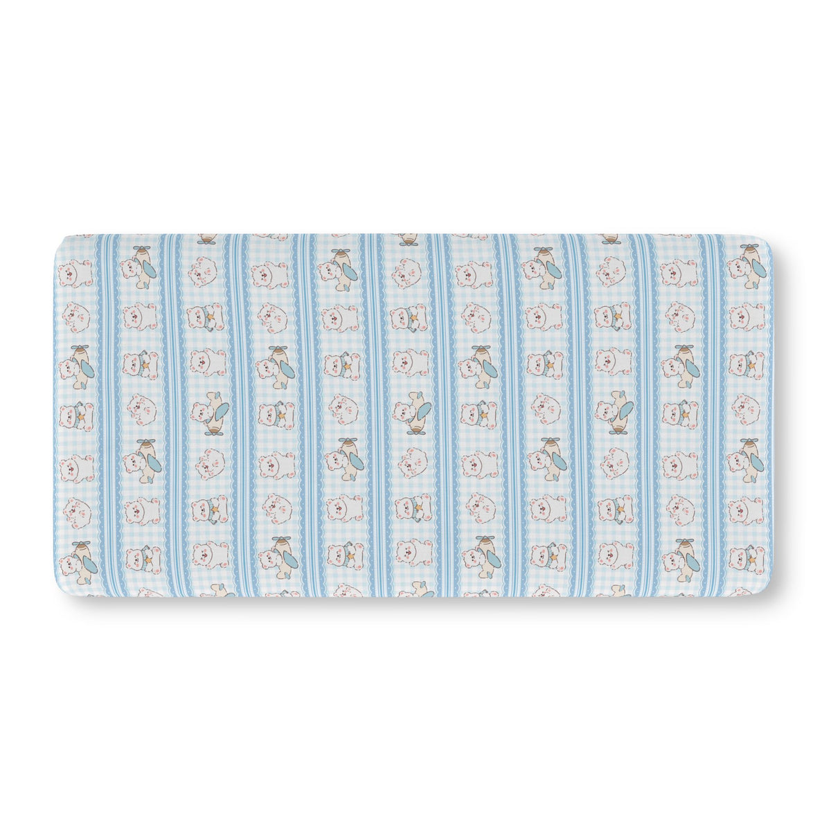 Soft Blue Animal Stripe Fitted Crib Sheet — Cozy Nursery & Toddler Bedding