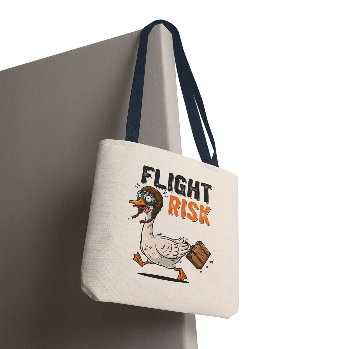 Flight Risk Funny Goose Tote Bag | Sarcastic Travel Shopper