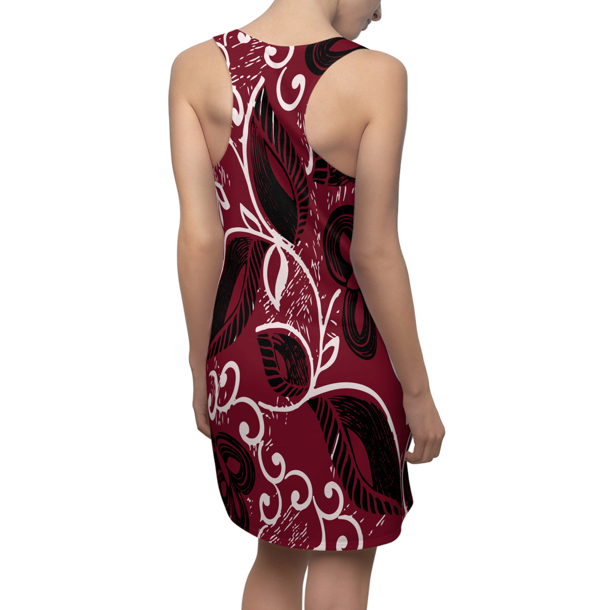 Crimson Botanical Floral Racerback Dress