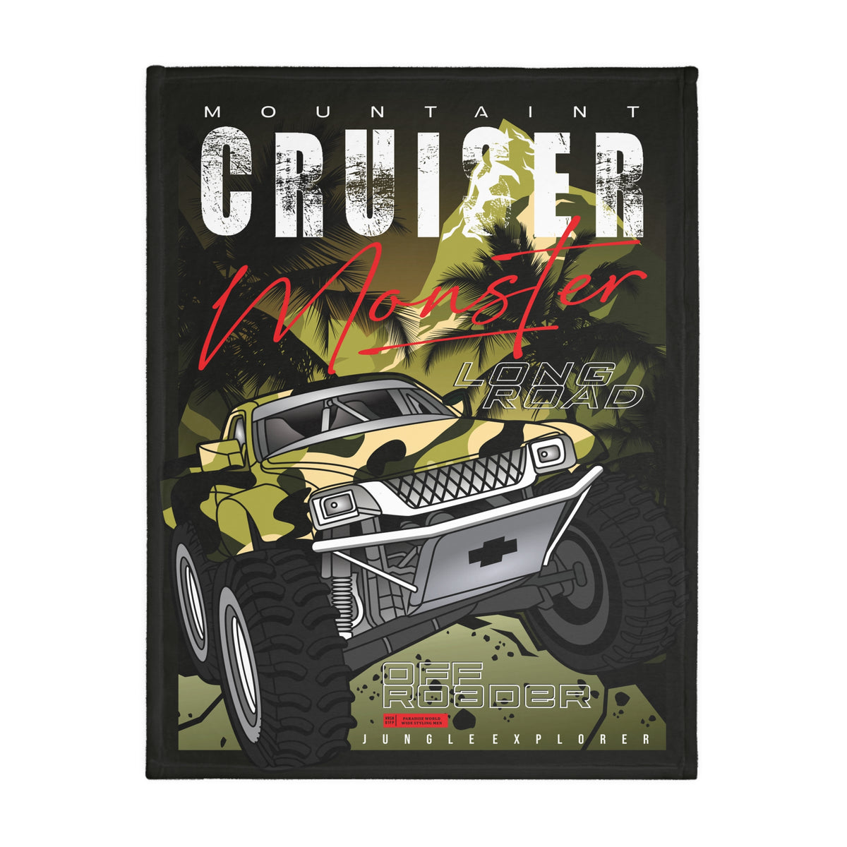 Mountain Cruiser Monster Off-Roader Velveteen Plush Blanket (Two-sided print)