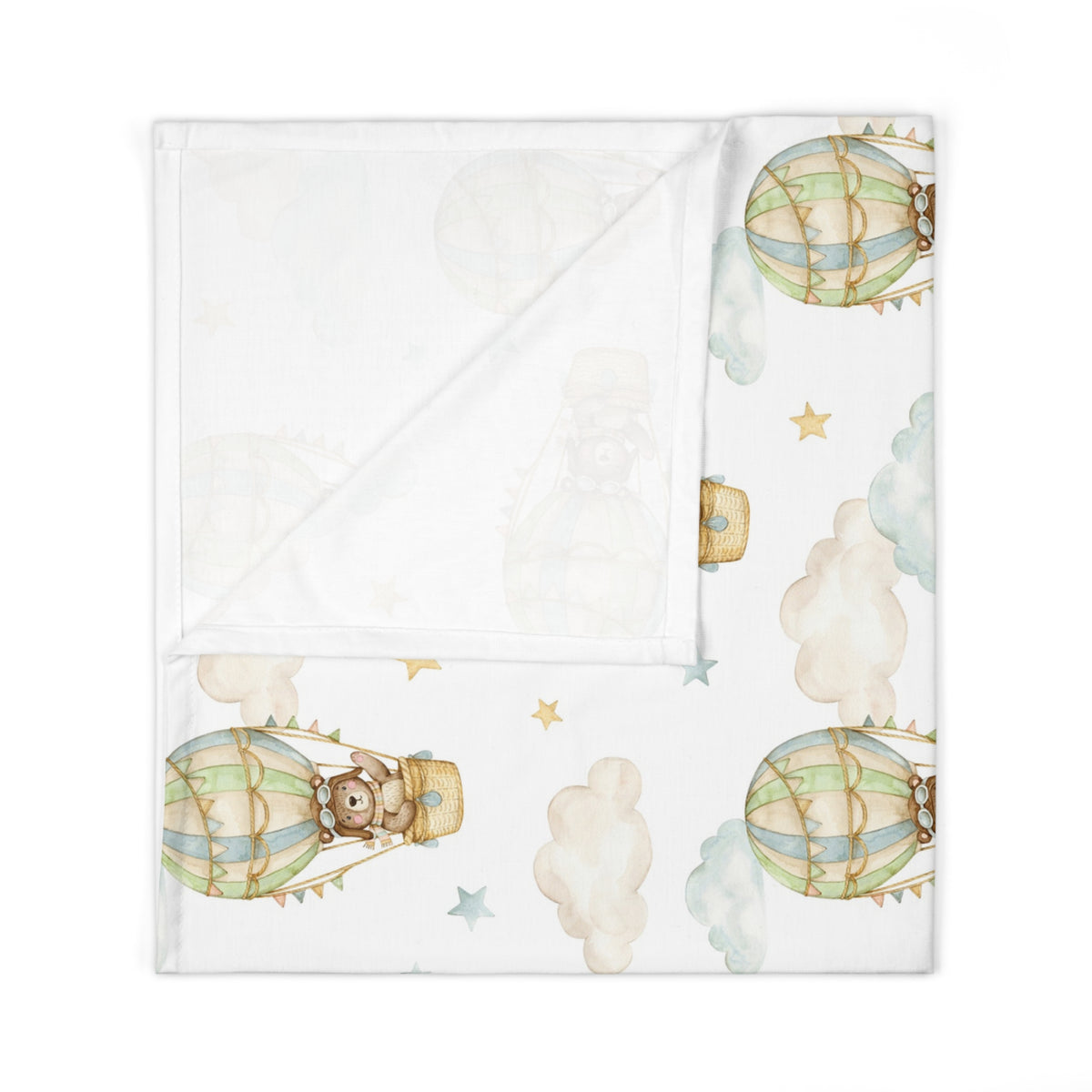 Aviator Teddy Bear Baby Swaddle Blanket – Soft Hot Air Balloon Wrap