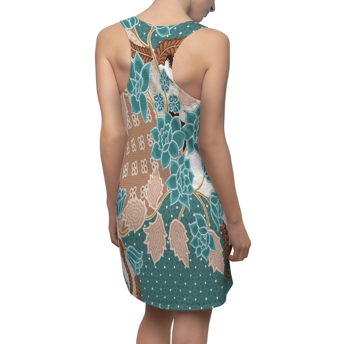 Earthy Teal Paisley Racerback Dress