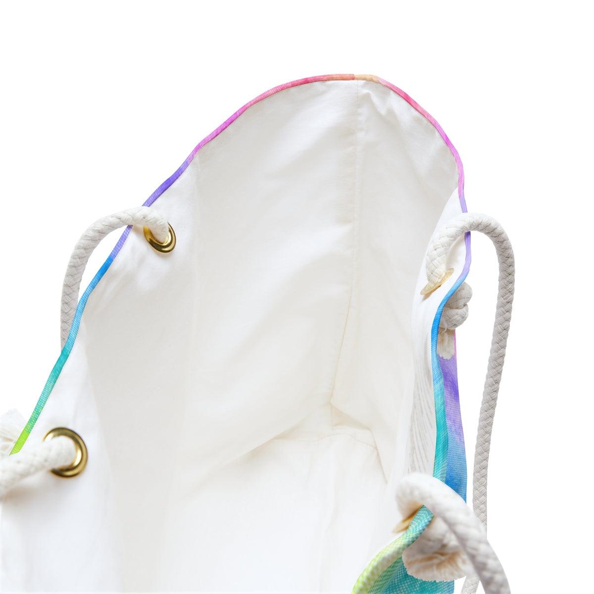 Watercolor Rainbow Diagonal Stripe Festival Weekender Bag — Oversized Beach & Travel Tote