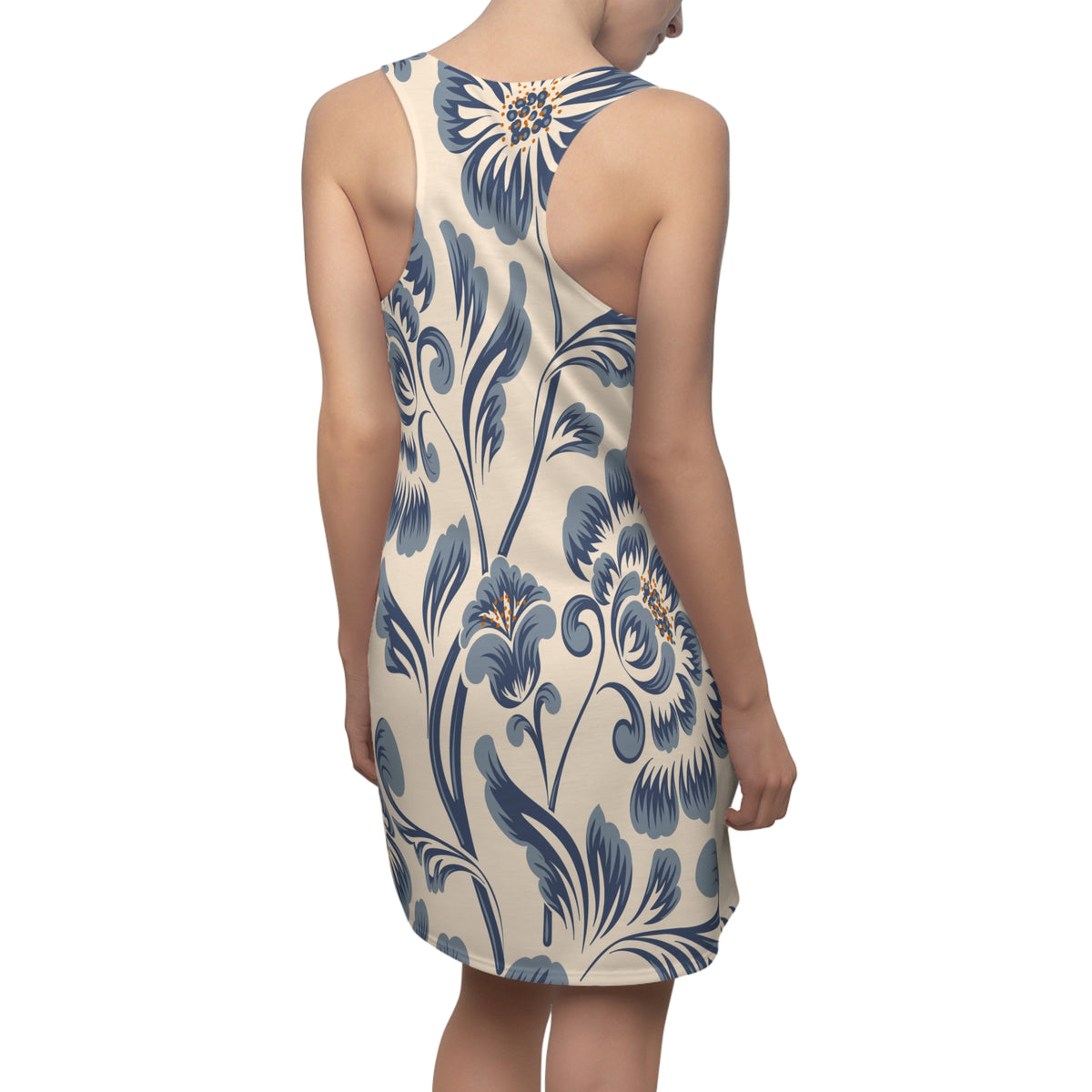 Vintage Blue Floral Racerback Dress