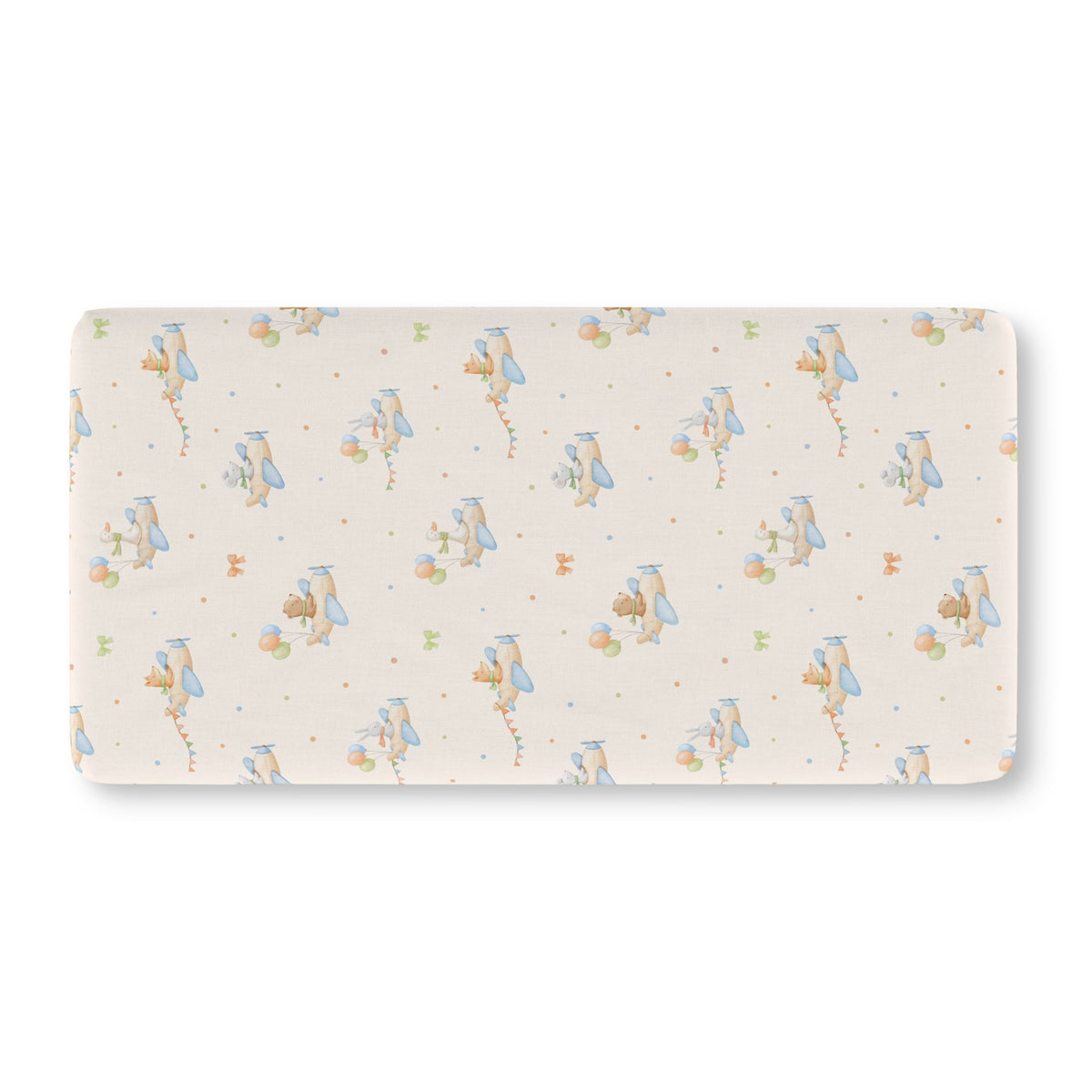 Watercolor Aviator Animals Fitted Crib Sheet — Whimsical Pilot Nursery & Toddler Bedding
