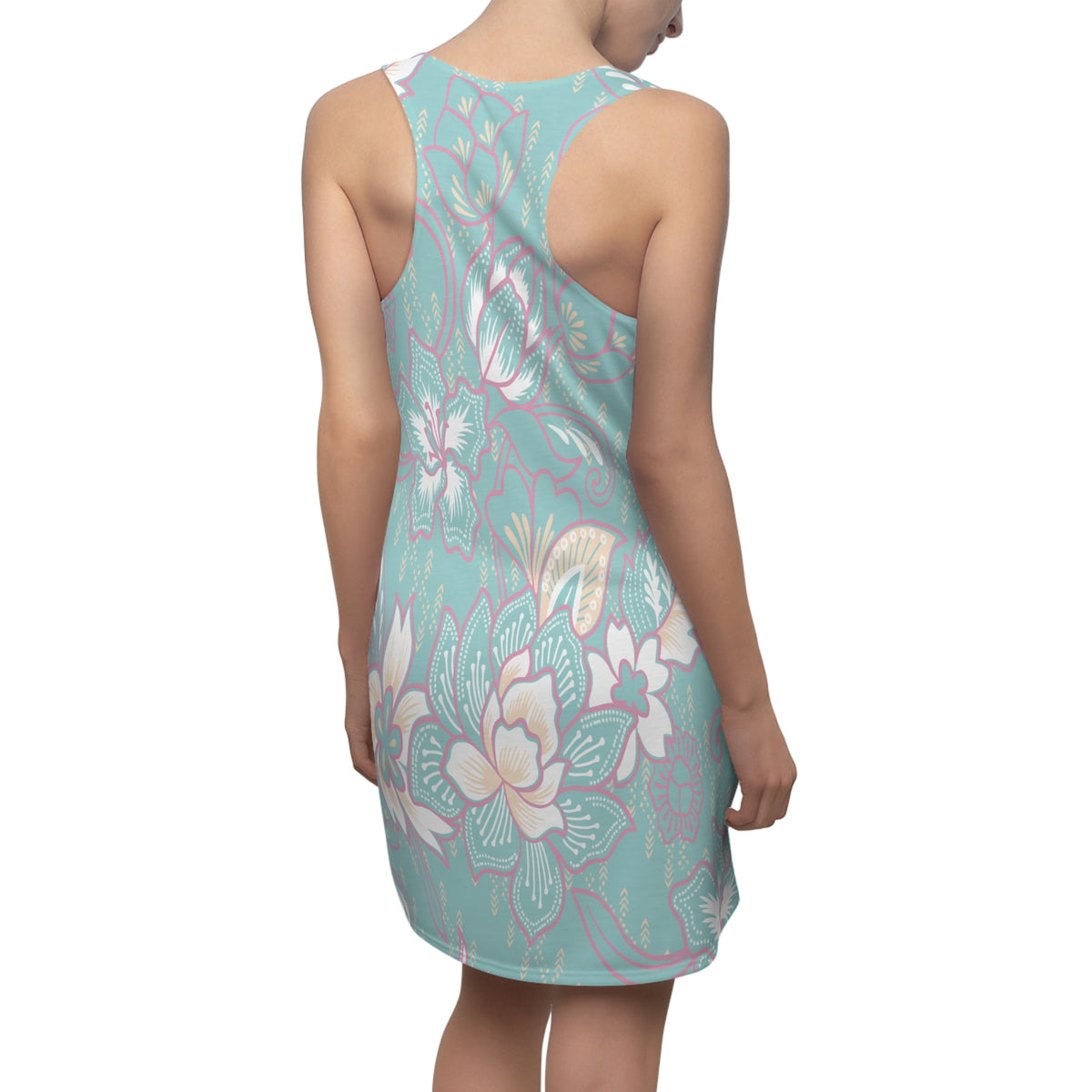 Aqua Blossom Pastel Racerback Dress