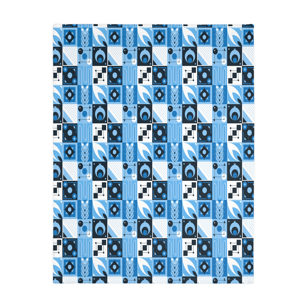 Coastal Geometric Velveteen Microfiber Blanket (Two-sided print)