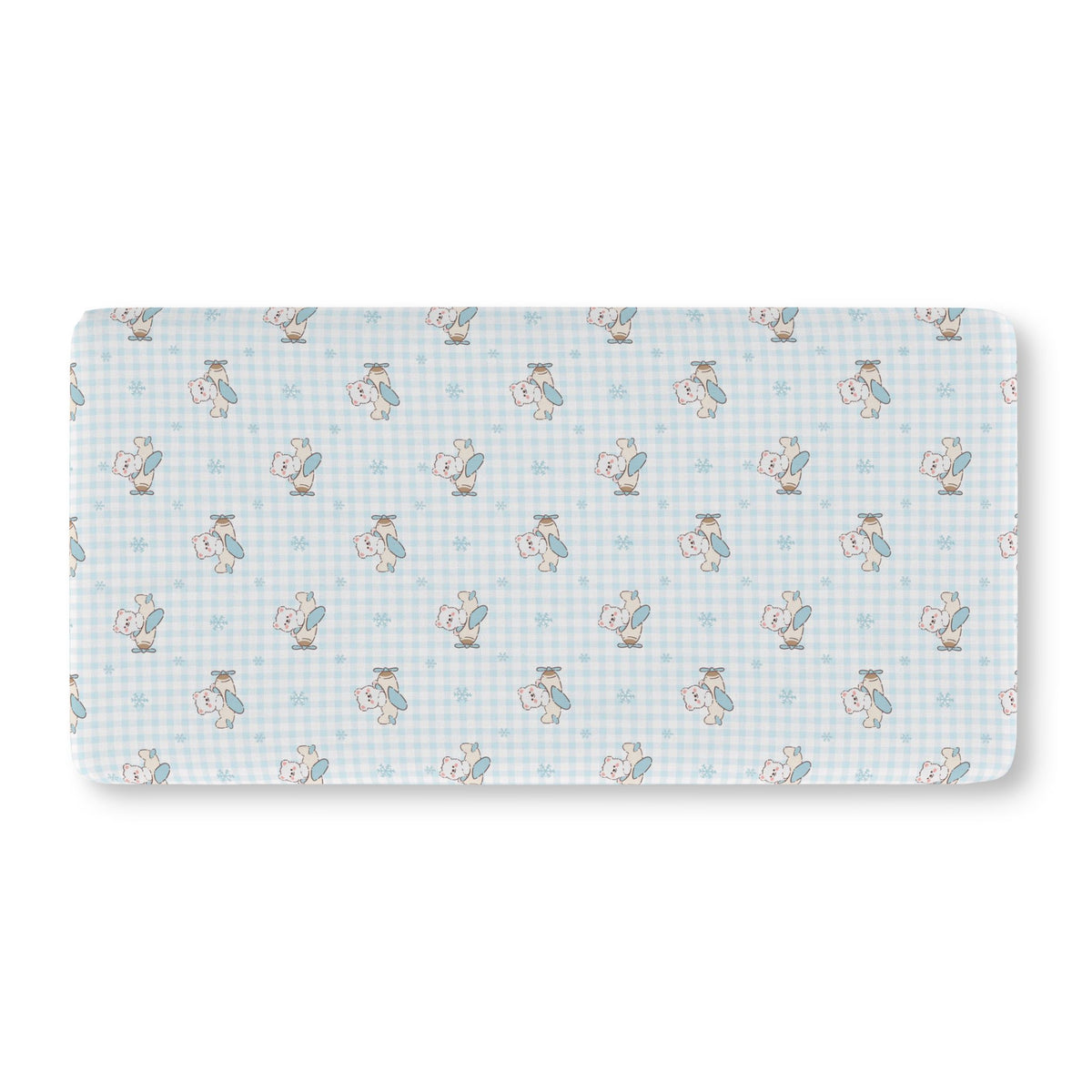 Blue Aviator Bear Gingham Fitted Crib Sheet — Storybook Nursery & Toddler Bedding