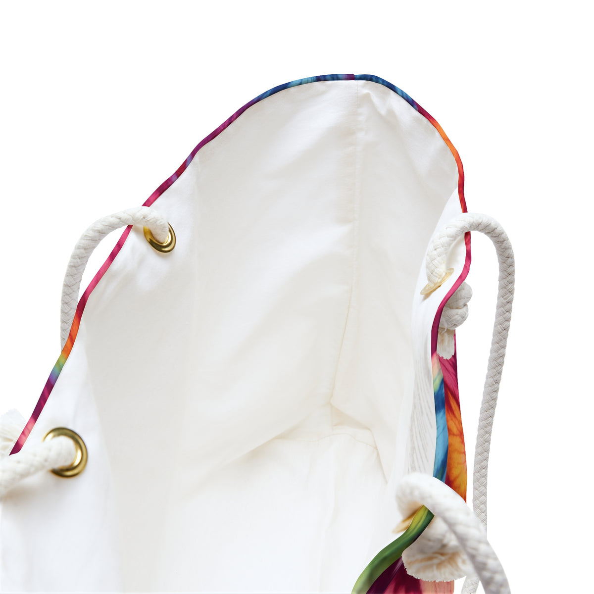 Sunset Rainbow Tie Dye Festival Weekender Bag — Oversized Beach & Travel Tote