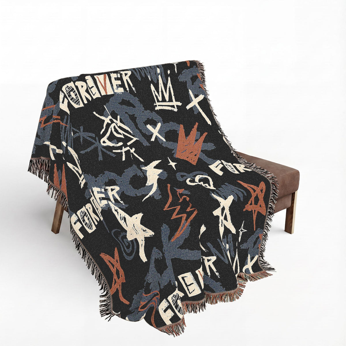 Rock Forever Grunge Graffiti Woven Blanket