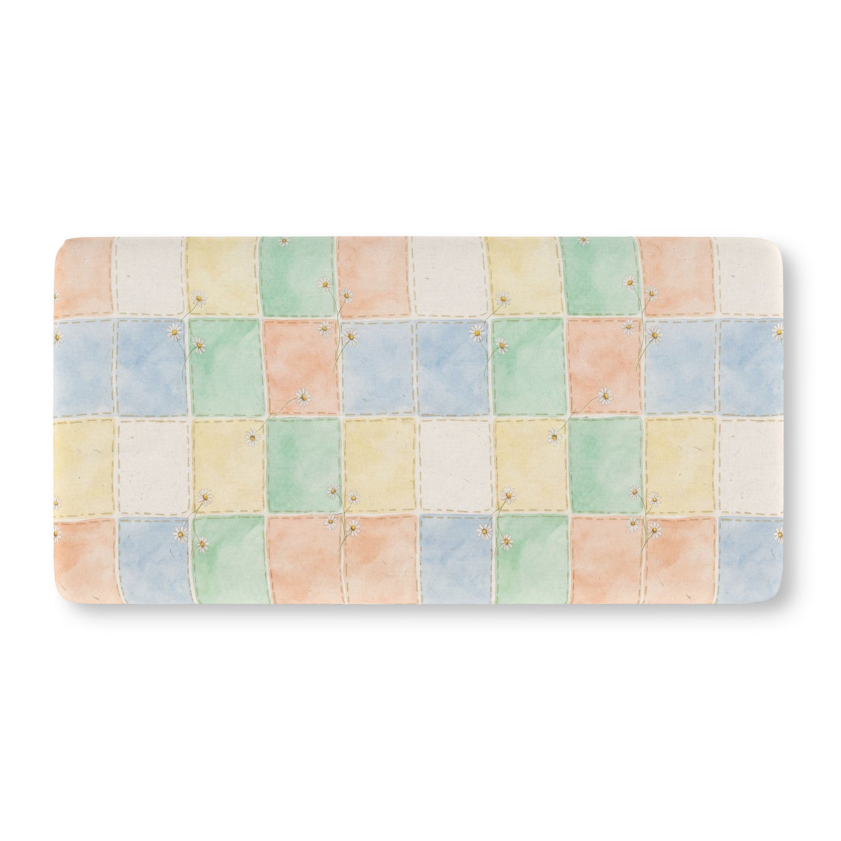 Watercolor Pastel Patchwork Fitted Crib Sheet — Cozy Nursery & Toddler Bedding