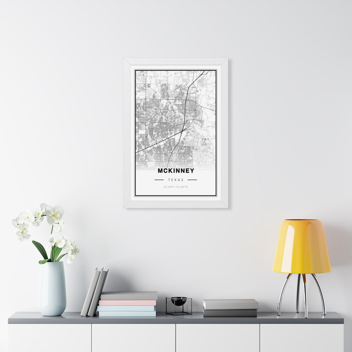 McKinney Texas Map Poster - Framed City Map Wall Art
