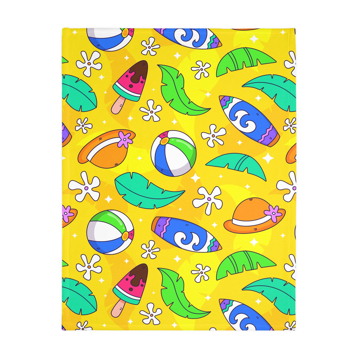 Summer Surf Vibes Throw Blanket (Two-sided print)