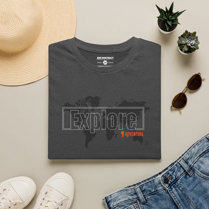 Explore World Map Adventure Graphic Tee: Urban Street Style & Travel T-Shirt