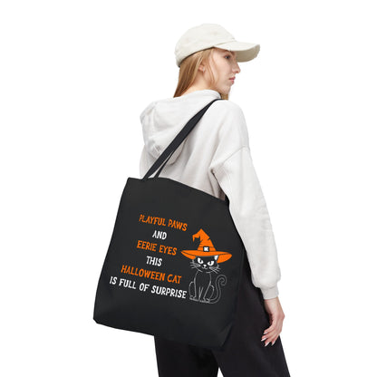 Halloween Cat Tote Bag — "Playful Paws and Eerie Eyes" Trick-or-Treat Reusable Shopper