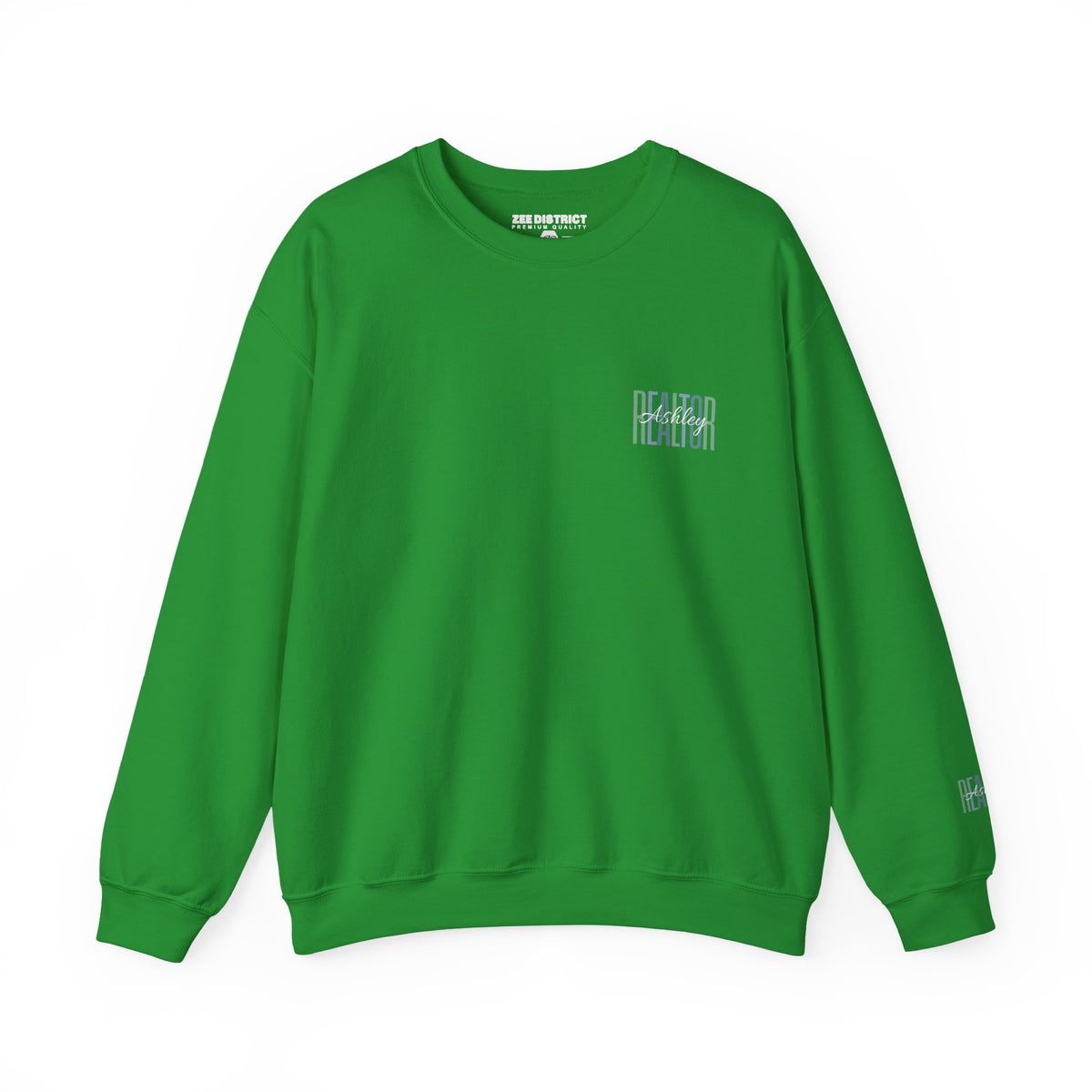 Personalized Realtor Retro Stacked Text Graphic Sweatshirt | Custom Name Real Estate Crewneck