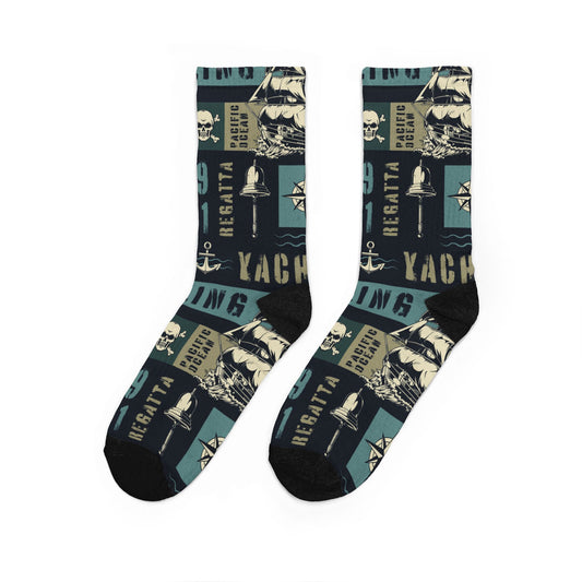 Vintage Yacht Club & Sailing Regatta Crew Socks