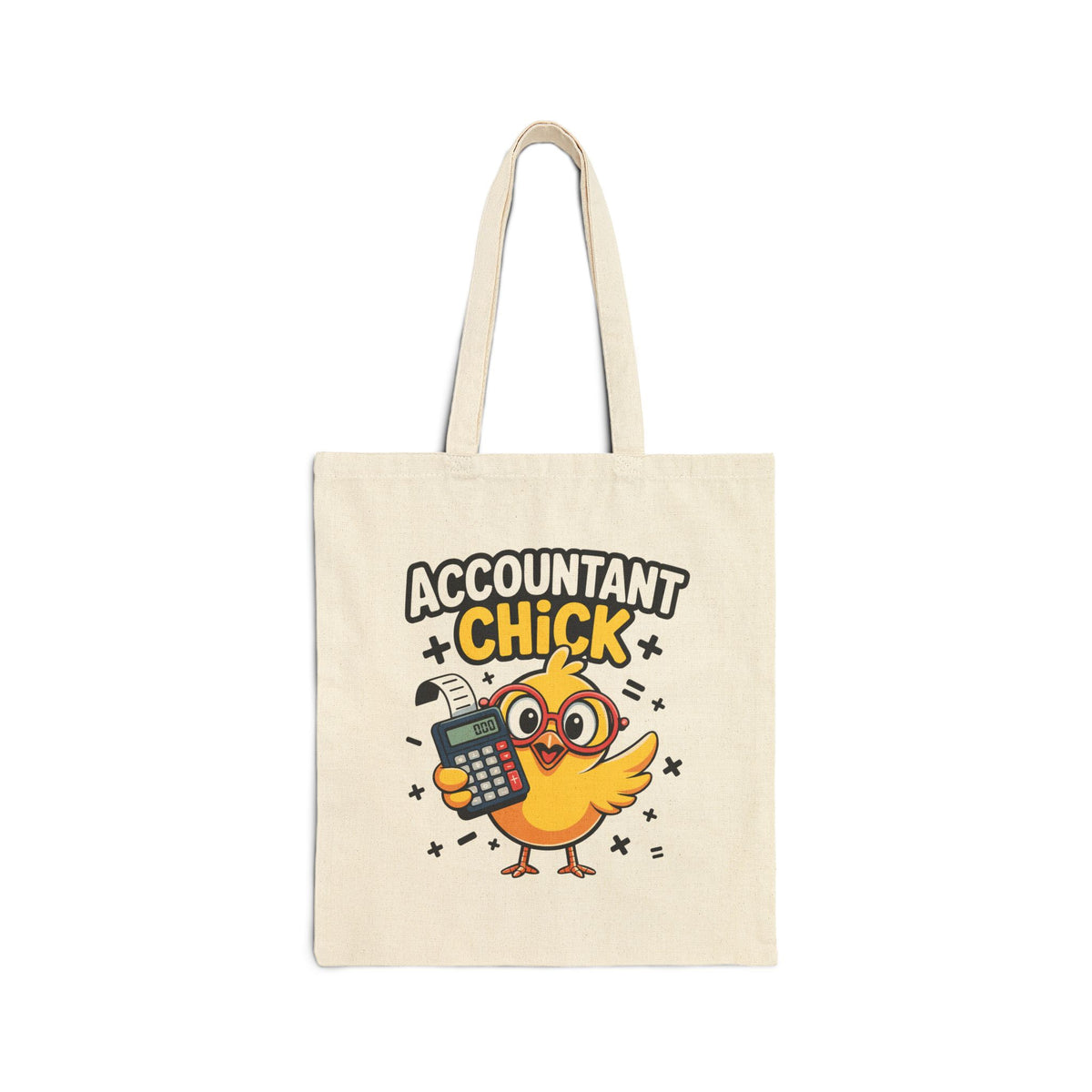 "Accountant Chick" Funny Accounting Bird Cotton Canvas Tote Bag