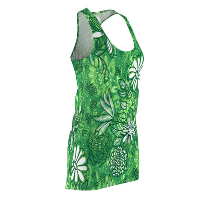 Emerald Botanical Green Racerback Dress