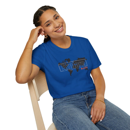 Explore World Map Adventure Graphic Tee: Urban Street Style & Travel T-Shirt