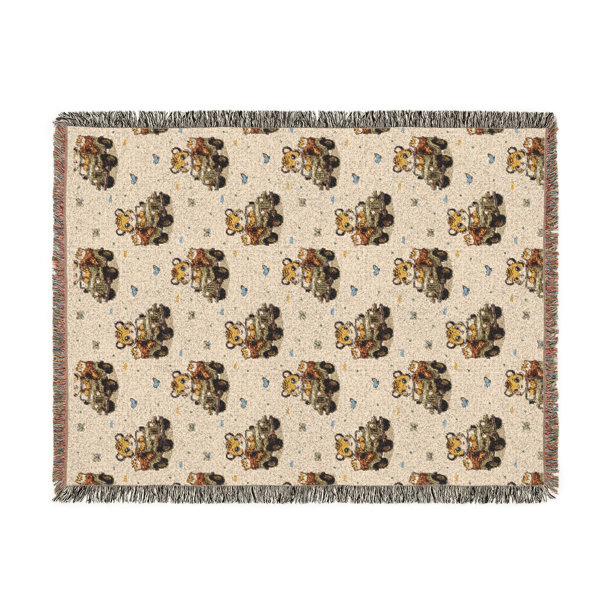 Adventures Safari Tiger Jeeps Woven Throw Blanket