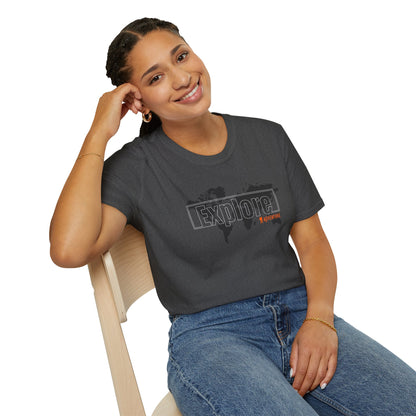 Explore World Map Adventure Graphic Tee: Urban Street Style & Travel T-Shirt