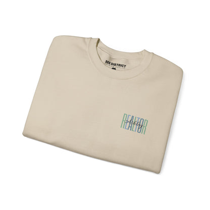 Personalized Realtor Retro Stacked Text Graphic Sweatshirt | Custom Name Real Estate Crewneck