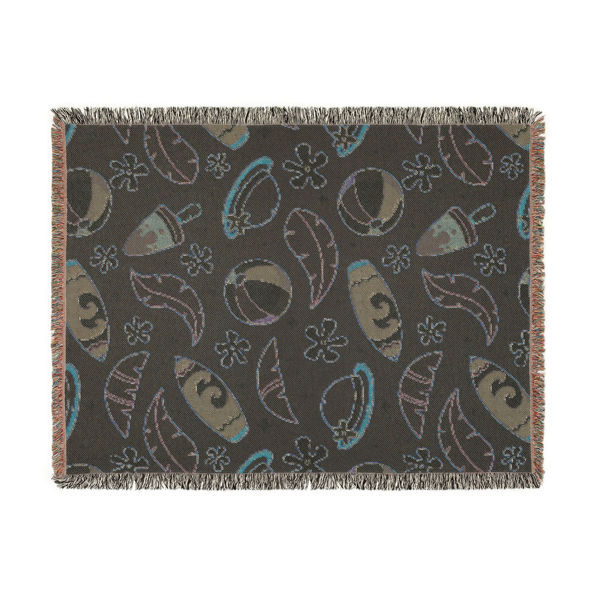 Sunny Surf & Summer Vibes Woven Throw Blanket