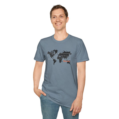 Explore World Map Adventure Graphic Tee: Urban Street Style & Travel T-Shirt