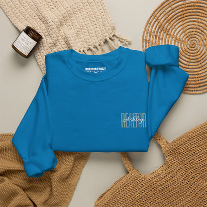 Personalized Realtor Retro Stacked Text Graphic Sweatshirt | Custom Name Real Estate Crewneck