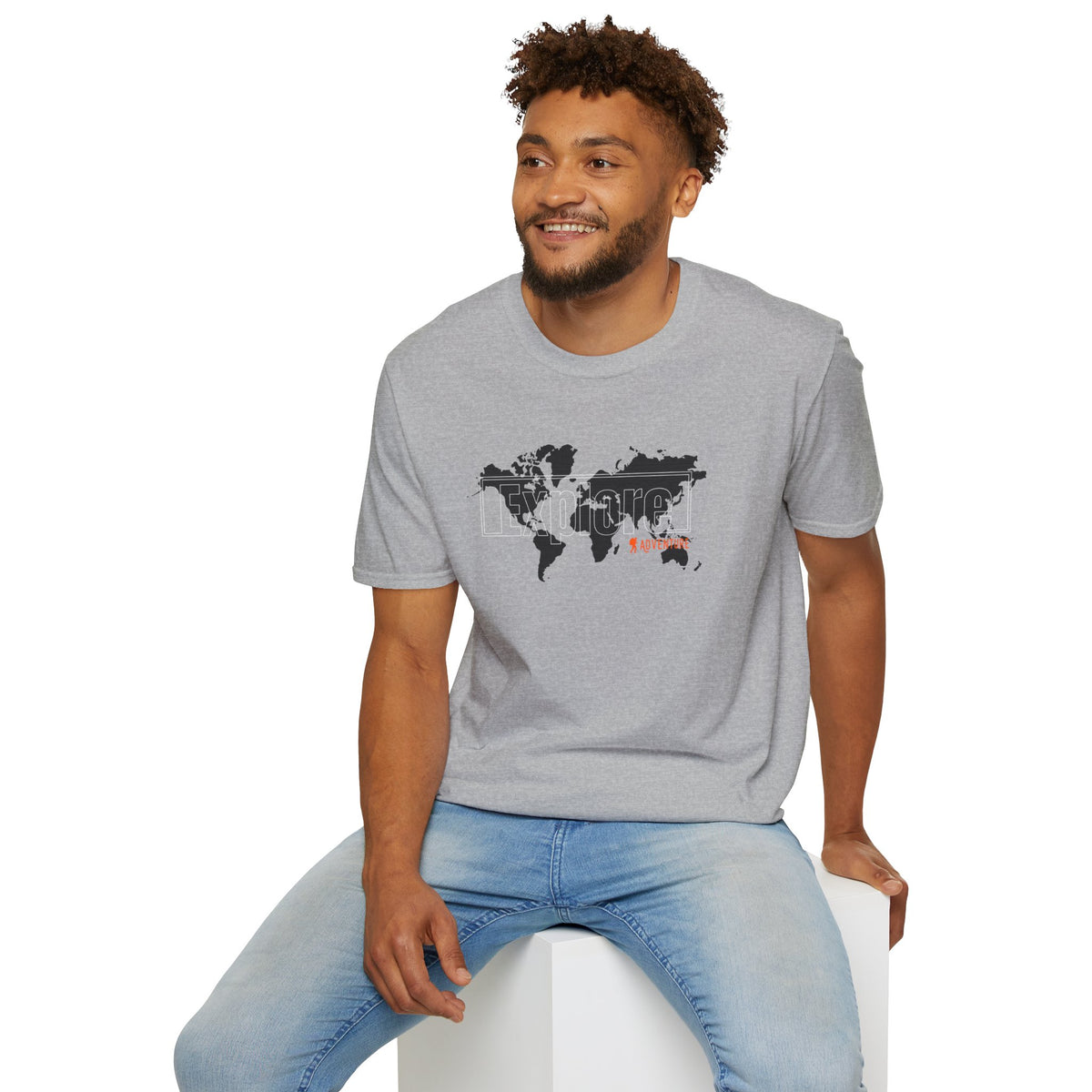 Explore World Map Adventure Graphic Tee: Urban Street Style & Travel T-Shirt