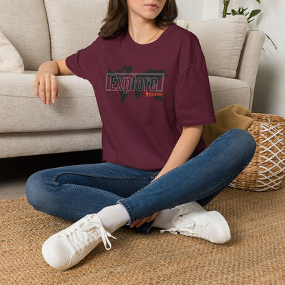 Explore World Map Adventure Graphic Tee: Urban Street Style & Travel T-Shirt