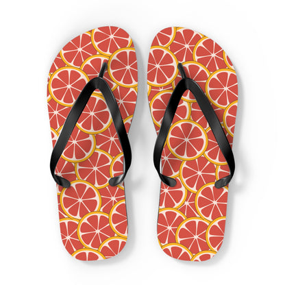 Ruby Grapefruit Citrus Slice Flip Flops