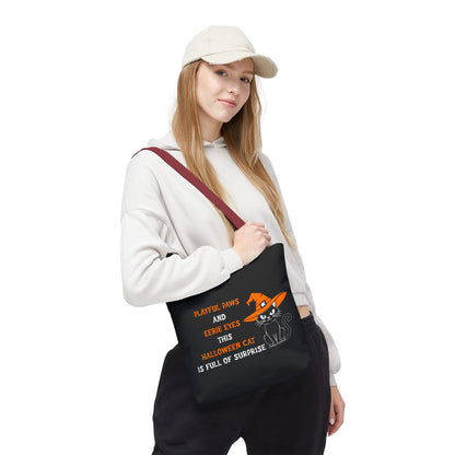 Halloween Cat Tote Bag — "Playful Paws and Eerie Eyes" Trick-or-Treat Reusable Shopper