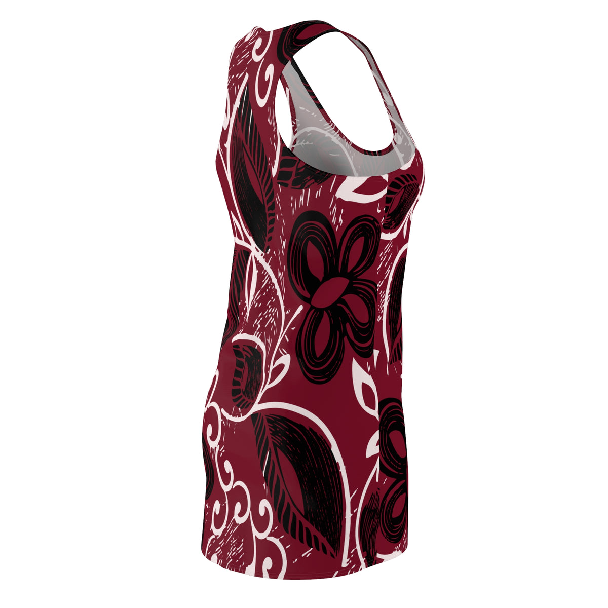 Crimson Botanical Floral Racerback Dress
