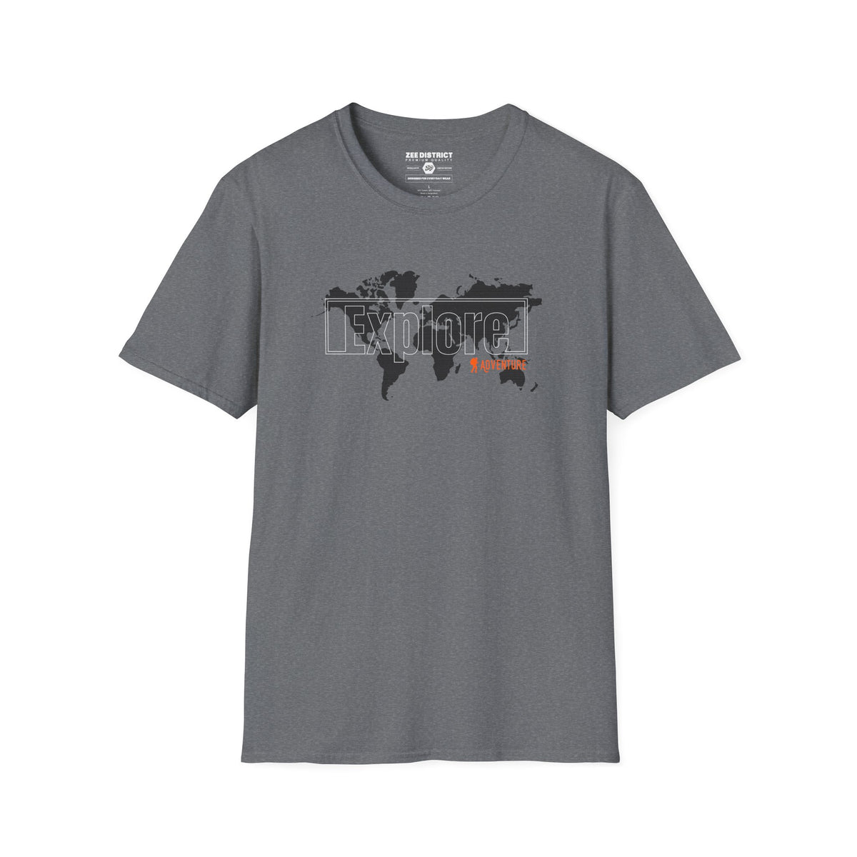 Explore World Map Adventure Graphic Tee: Urban Street Style & Travel T-Shirt