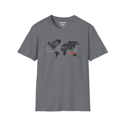 Explore World Map Adventure Graphic Tee: Urban Street Style & Travel T-Shirt