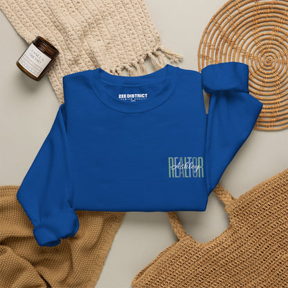 Personalized Realtor Retro Stacked Text Graphic Sweatshirt | Custom Name Real Estate Crewneck