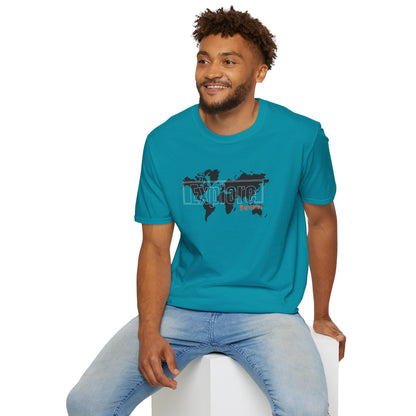 Explore World Map Adventure Graphic Tee: Urban Street Style & Travel T-Shirt