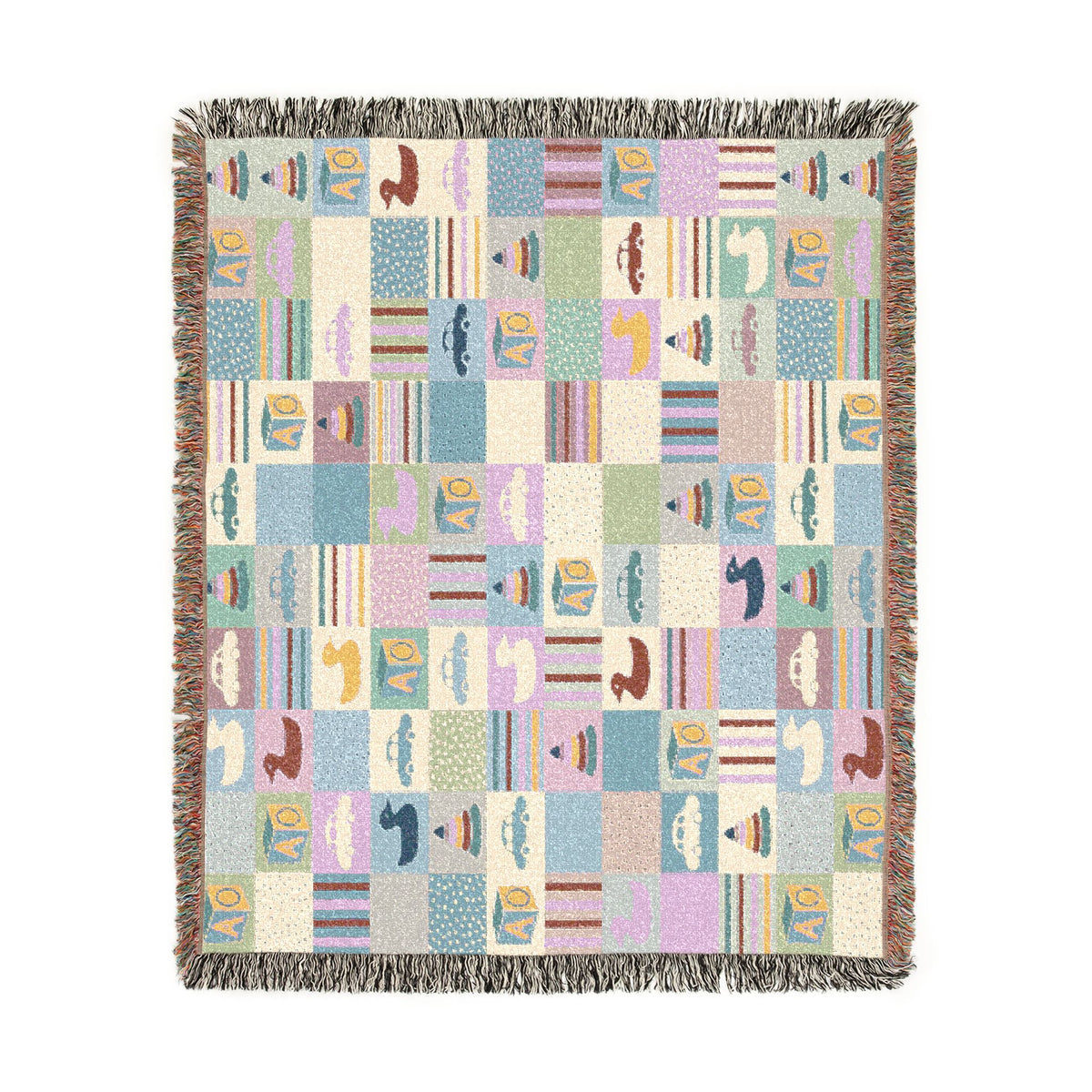 Pastel Playtime Baby Patchwork Woven Blanket