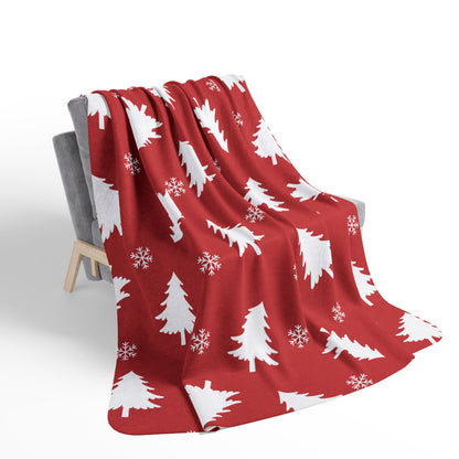 Romantic Red Hearts Fleece Sherpa Blanket