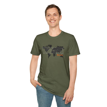 Explore World Map Adventure Graphic Tee: Urban Street Style & Travel T-Shirt